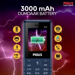 pious M18 Keypad Mobile Phone 1.8 inch Display With 3000 mAh Big Battery & 2 MP Camera image 5