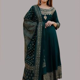 skyasia Women Printed Cotton Blend Anarkali Kurta With Attached Dupatta-picture-6