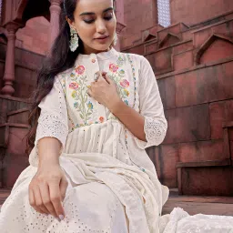 Embroidered Kurta, Trouser/Pant & Dupatta Set-image-19