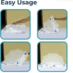 fleming's Nylon Infants Baby Folding Mosquito Net (Crib net) Regular size Mosquito Net image 3