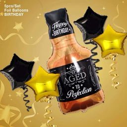 Solid Whiskey Bottle Foil Balloon with Star Balloons For Decoration Birthday Balloon-image-6