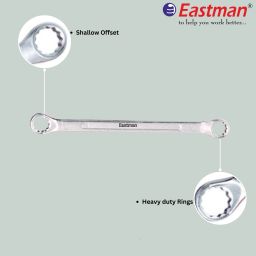 eastman E-2007 -101SD BI-Hexagonal Ring Spanner Shallow Offset CRV Double Sided Box End Wrench image 2