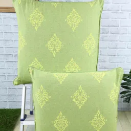 Green Traditional Cotton 24 x 24 Inches Cushion Covers (Set of 2) by Soumya-picture-18