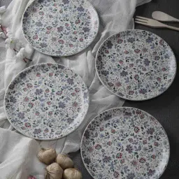 miah decor Midsummer Night Dream 10 Inch Multicolour Stoneware (Set of 4) Dinner Plate-picture-18