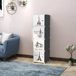 flipkart perfect homes studio ® 4 Cube Portable Closet Wardrobe Storage Organizer Cabinet for Books,Cloth,Toys PP Collapsible Wardrobe-picture-20