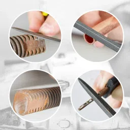 uptodateprouducts Needle File Set, 6 Pieces Hand Metal Files, Hardened Alloy Strength Steel Set Firmer Chisel Set image 5