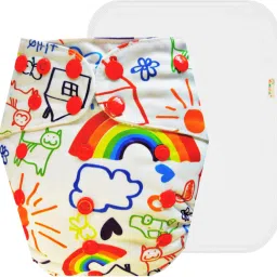 1 White Cloth Diaper With White Insert | Free size for 3 Month to 3 Year-18