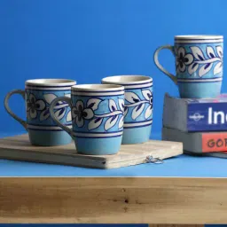 miah decor Keith 300ml Blue (Set of 4) Ceramic Coffee Mug-picture-14