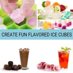 smartzone Ice Cube Tray with Silicon Ice Mold Trays Flexible Silicone Honeycomb Design Multicolor Silicone Ice Cube Tray image 3