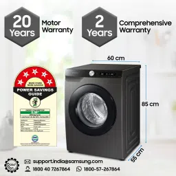 samsung 8 kg Fully Automatic Front Load with In-built Heater Black, Grey image 5