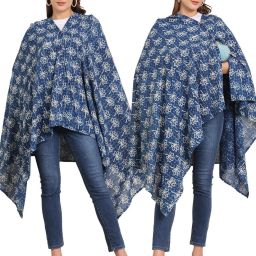 Secret Wish Blue Floral Cotton Nursing Cover Feeding Cloak-image-29