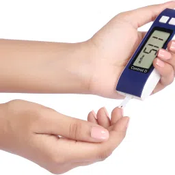 control d Blue Digital Glucose Blood Sugar testing Monitor Machine with 50 Strips Glucometer image 3
