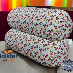 urmila creation Microfibre Floral Bolster Pack of 2-picture-34