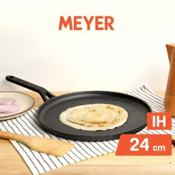 Pre-Seasoned Flat / Roti/ Chapati , Dosa Kallu Tawa 24 cm diameter with Lid-13