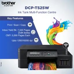 brother DCP-T525W All-in-One Refill Multi-function WiFi Color Ink Tank Printer (Borderless Printing) ideal for Home & Office Usage image 4