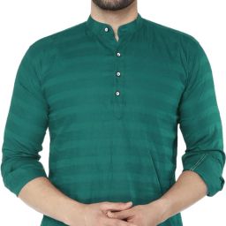 Men Striped Cotton Blend Straight Kurta-image-32