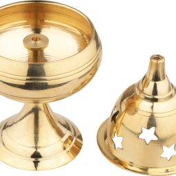Diwali Brass Stand Apple Shape Diya set of 1 Brass Table Diya-2