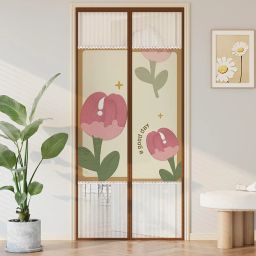 Polyester Kids Washable Screen Door Mesh 39x83 Inches Patchwork Mosquito Proof Self Sealing Room Divider Mosquito Net-image-38