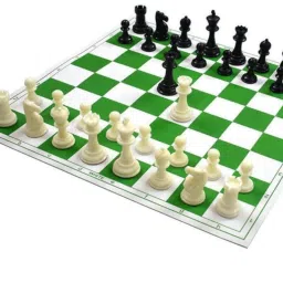 17'' x 17'' Tournament Chess Vinyl Foldable Chess Game with Solid Plastic Pieces Dart Board Game-8
