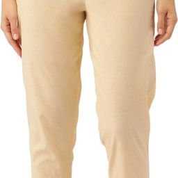 Women Regular Fit Beige Cotton Blend Trousers-image-47