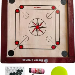 Kikar Wood Carrom Board Size 26x26 Inches Glossy Polish with Coin,Stricker 66 cm Carrom Board-picture-21
