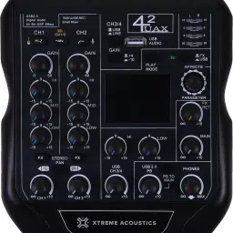 xtreme acoustics XAMX42 MX42 portable mini 4-channel audio mixer, with 192Khz sampling rate for podcasting, recording and live performance Analog Sound Mixer image 2