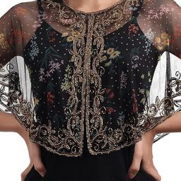 jedco Women's Net Hand, Bead Embroidery, Designer Short Cape Shurgs C-16 | Free Size, Print Multi | image 5