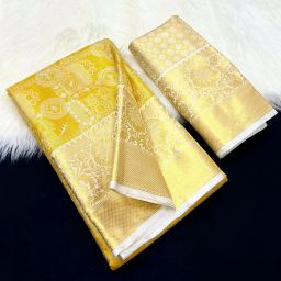 Woven, Embellished Kanjivaram Cotton Silk Saree-image-9