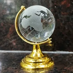 Glass World Map Crystal Globe for Home Decor Items Study Table Office Gifts 45MM Decorative Showpiece - 6 cm-image-77