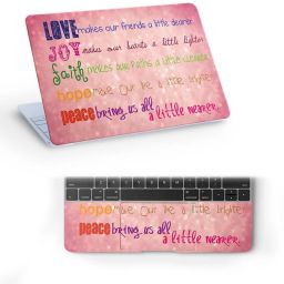 Galaxsia Love to Peace Top+Wrist Pad Vinyl Laptop Skin/Sticker/Cover for vinyl Reusable Laptop Skin Compatible for 14 inch-image-12