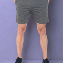 Striped Men Grey Bermuda Shorts-image-5