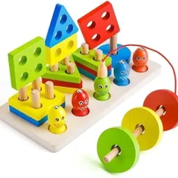 raindrops Wooden Fishing and Multi Shapes and colour Stacker Sorter image 3