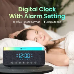 Portronics Trifusion 16W HD Sound Bluetooth Speaker,15W Wireless Charging,Digital Clock 16 W Bluetooth Speaker image 3