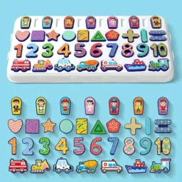zuuluzrs 5 in 1 Learning Shape Matching Mathematical Counting Magnetic Fishing Table Toy image 2