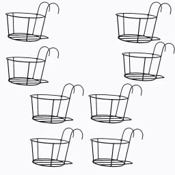 Hanging Flower Pot Railing Basket Durable Outdoor,Balcony,Terrace Railing Basket Plant Container Set-19