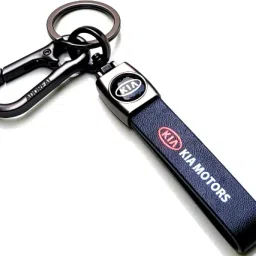 KIA CAR Black Leather Key Chain + Ring with Car Logo & Metal Hook Locking Locking Carabiner-image-85