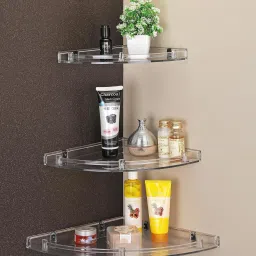 Containers Kitchen Rack Corner Shelf - Unbreakable, Wall Shelf/Kitchen Storage Corner Shelves Corner Shelf Set 3 Pcs Wood-9