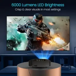 Portronics Beem 490 Smart LED Projector with 1080p Full HD, Streaming Apps, Auto Focus, (6000 lm / Remote Controller) Portable Projector image 4