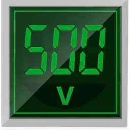 1 pcs green Digital Volt Meter LED Signal Lamp,Measur 60-500 V AC, SQUARE Green Voltmeter-8