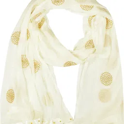 Chiffon Embroidered White Women Dupatta-image-22