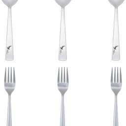 SNOKE® Stainless steel spoon and fork pack of 6 ,3 spoon 3 fork , Silver color Stainless Steel Cutlery Set-image-94