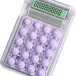 Purple Mini Cute 8-Digit Portable Pocket Calculator Easy to Press Electronic Calculator Daily Use Basic Calculator-12