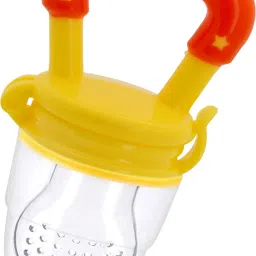 Fruit/Food Feeder/Pacifier/Nibbler with Silicon Mesh in Box Packing (Yellow, Pack of 1) Teether and Feeder-3