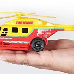 yaah creation Plastic helicopter with rotatable propeller without battery with pullback action image 4