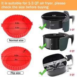 Air Fryer Silicone Liners Food Safe Non Stick Air fryers Basket Oven Accessories Airfryer Grill Pan-image-41