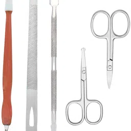 High Quality Tools Stainless Steel Multipurpose Extensions Nail Cuticle Care Kit Trimmer with Cuticle Pusher Peeler Scraper / Dead Skin Remover Durable Pedicure Manicure Tools for Fingernails & Toenails Nail Polish Remover / Eyebrow Scissor / Nose Scissor / Beard Scissor-9