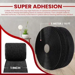 Self-Adhesive Hook&Loop Tape,Mosquito net Mounting, Office use Tape (25M x 25mm) Stick-on Velcro-10