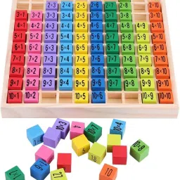 Wooden Educational Times Table 10x10 learning Maths Toy|Kids Multiplication Tabl-image-4