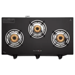 BLOWHOT Ruby Toughened Glass Top 3 Burner Manual Gas Stove (ISI Certified, Black)-42