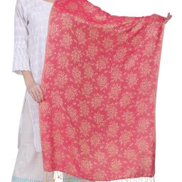 Floral Print Viscose Women Pink Stole-image-70